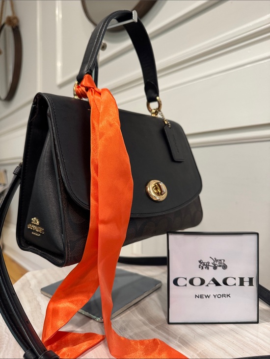 Coach Handbags - COACH Bag Tilly Signature Black Top-Handle Satchel Crossbody
